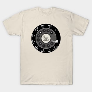 Rotary Dial Phone Miami 305 Miami Florida Area Code T-Shirt